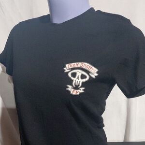Disney Black Short Sleeve Tee with Skull Design